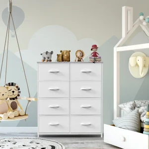 Children’s Wardrobe with 8 Fabric Drawers & Steel Frame Closet